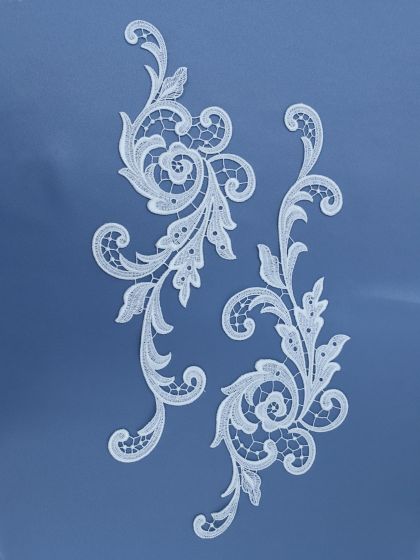 Ivory Lace Appliques-10,5cmx35cm/4,1"x13,8 